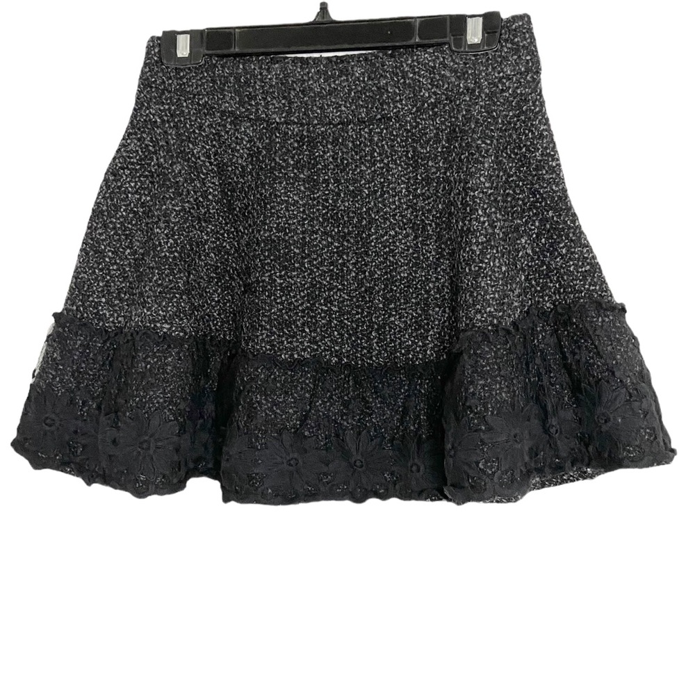 Tweed and lace miniskirt